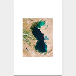 Caspian Sea, Aqua satellite image (E590/0193) Posters and Art